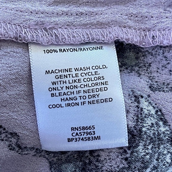 Women's BP Nordstrom Size S Floral Abstract Lilac Purple One Shoulder - Picture 5 of 6